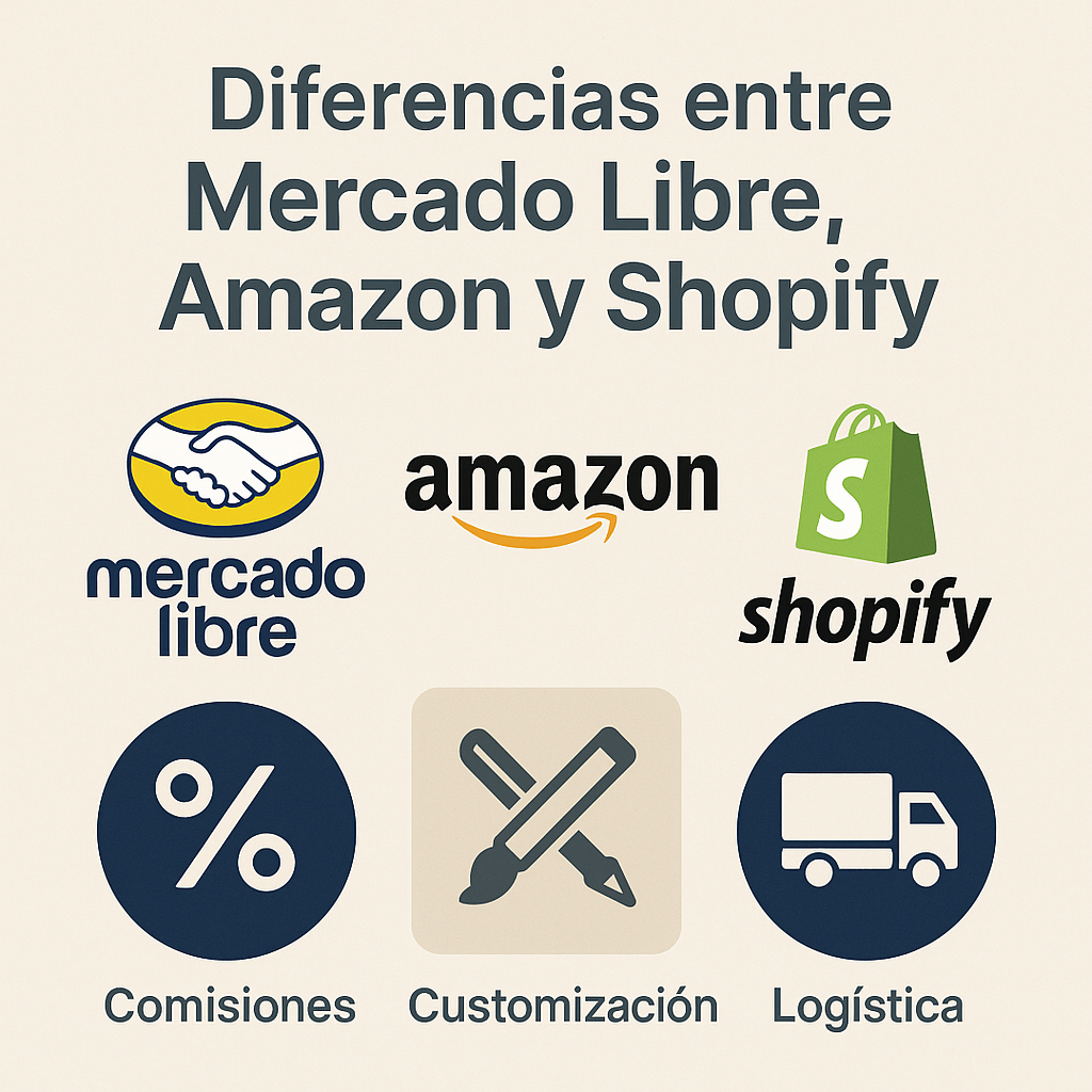 ¿Qué plataforma me conviene más? Comparativa entre Mercado Libre, Amazon y Shopify